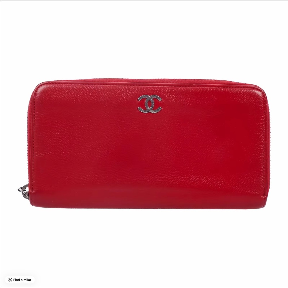 Chanel Red Leather Wallet